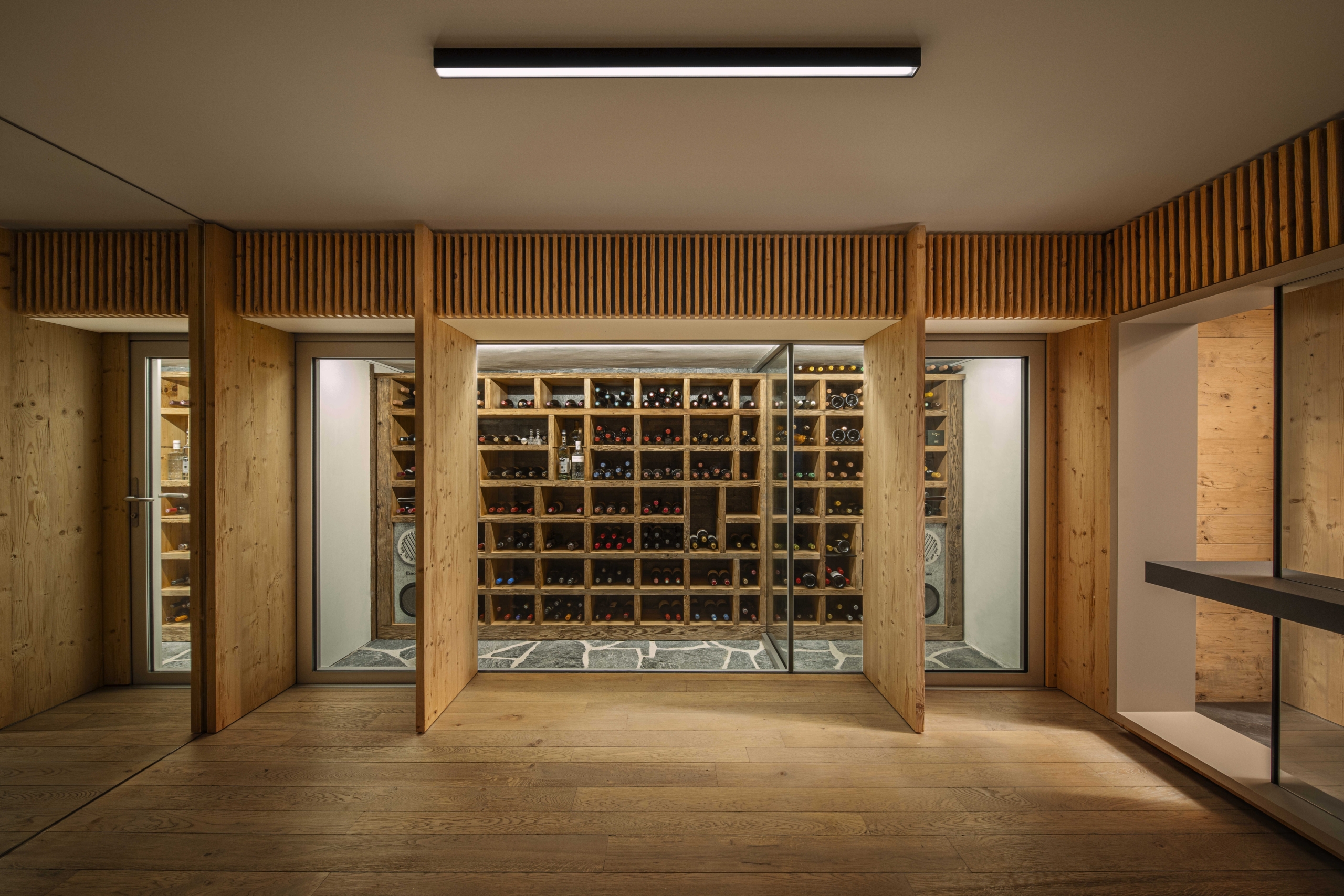 Chalet Belle Claire wine cellar